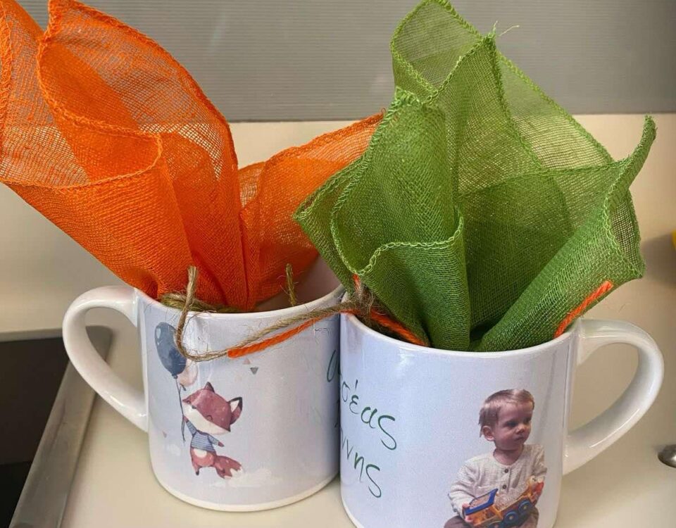 Εκτύπωση κούπας χονδρική για βαφιτίσεις γάμους συνέδρια